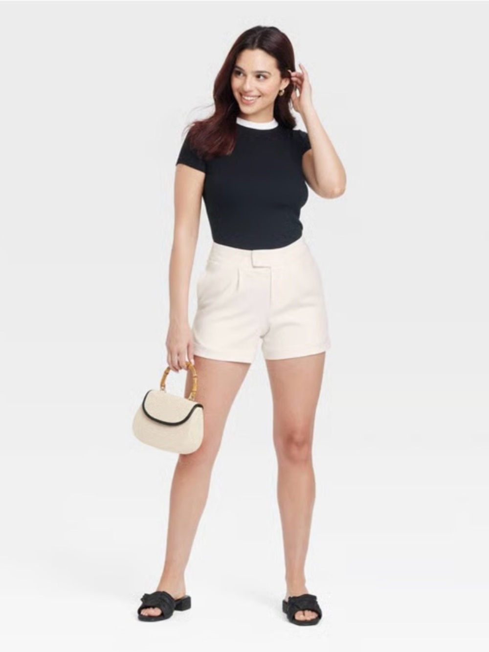 A New Day High-Rise Tailored Ivory Shorts